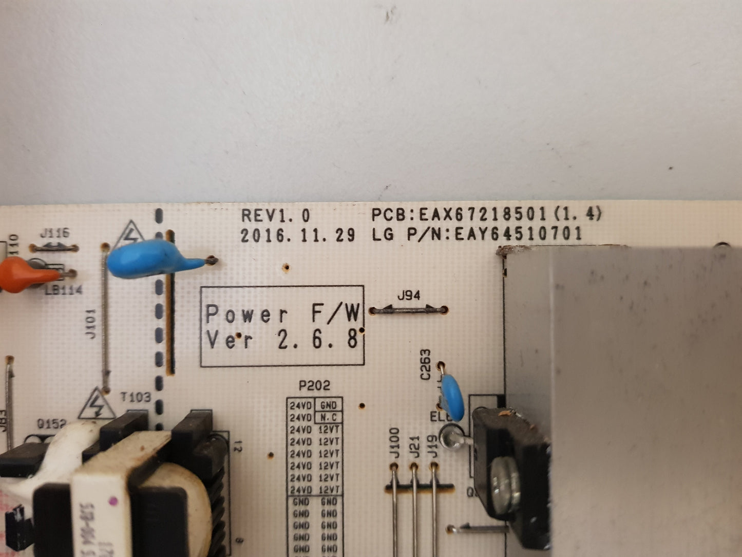LG OLED 55B7T POWER SUPPLY BOARD EAY64510701 EAX67218501 1.4 LGP55B7-17OP