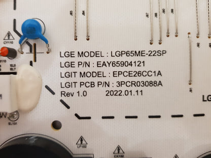 LG 65QNED85SQA POWER SUPPLY BOARD LGP65ME-22SP EAY65904121 EPCE26CC1A 3PCR03088A