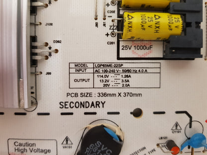 LG 65QNED85SQA POWER SUPPLY BOARD LGP65ME-22SP EAY65904121 EPCE26CC1A 3PCR03088A