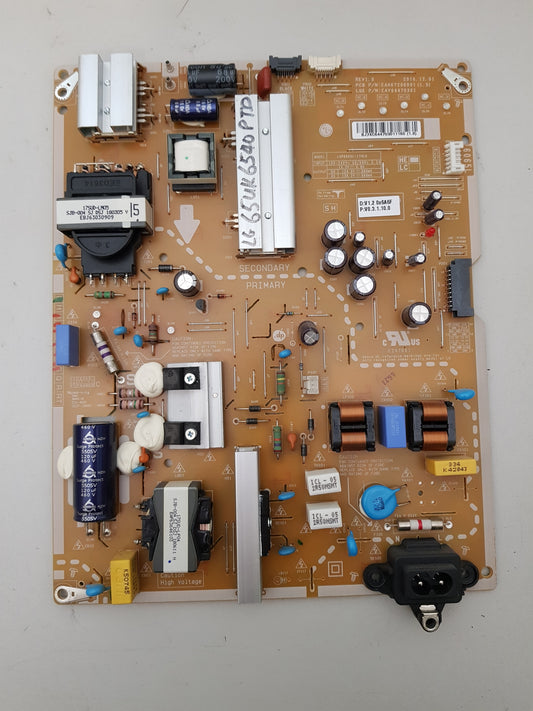 LG 65UK6540PTD POWER SUPPLY BOARD LGP6065L-17UL6  EAY64470301 EAX67206901 (1.5)