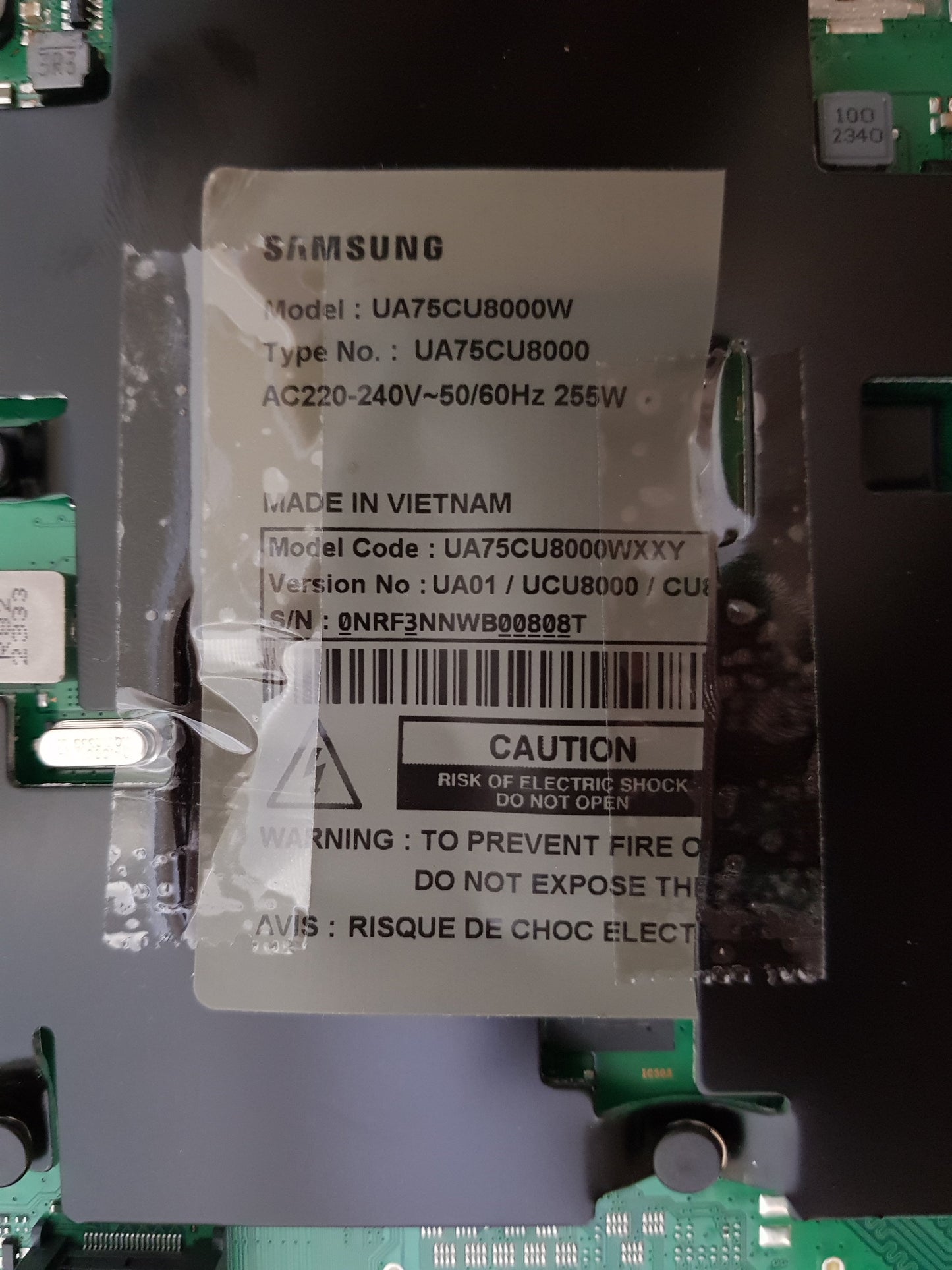 SAMSUNG UA75CU8000 WXXY (VER UA01) MAIN BOARD BN41-02991B BN94-18058R