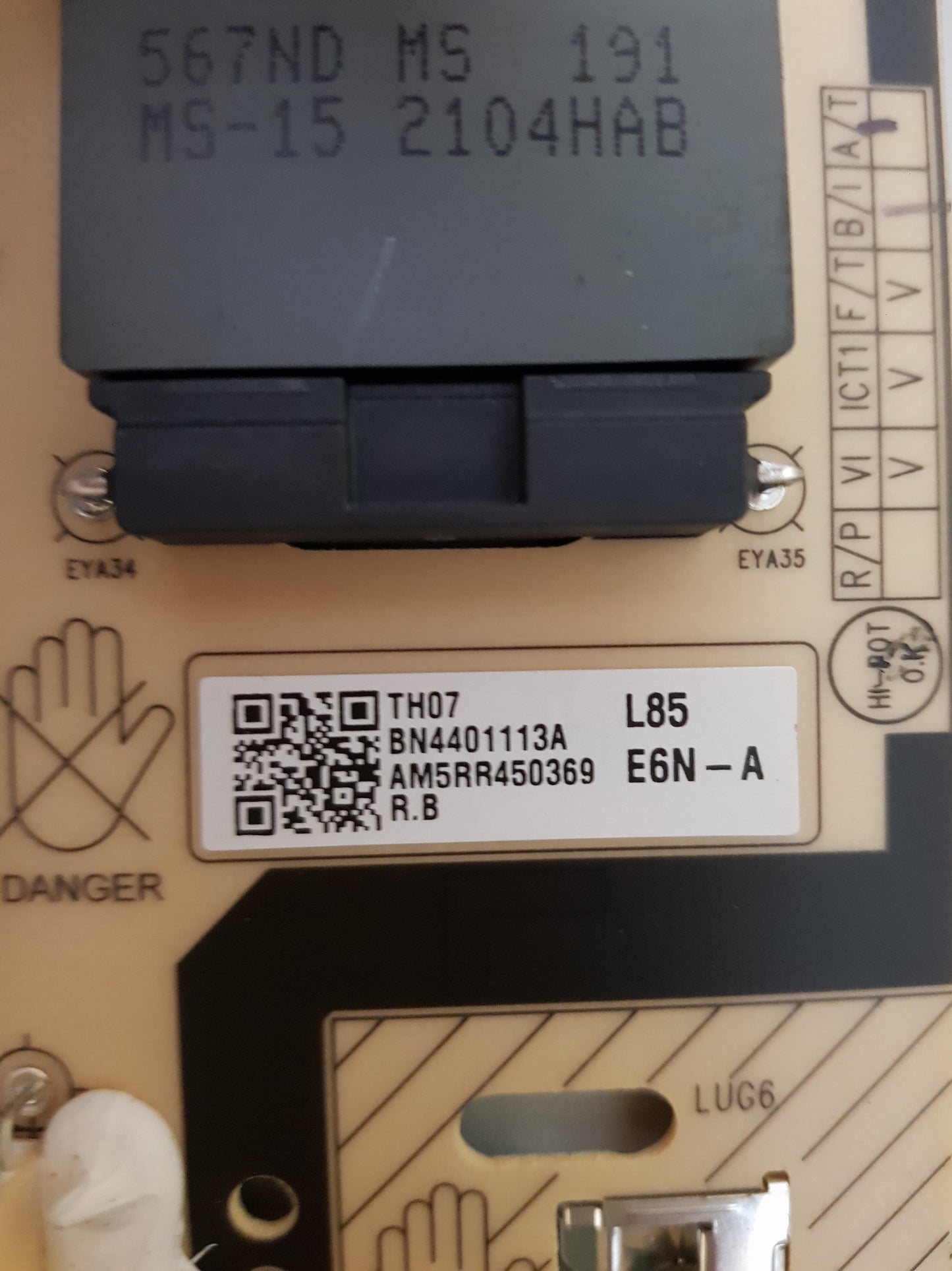 SAMSUNG UA85AU8000W POWER SUPPLY BOARD BN44-01113A L85E6N_AHS
