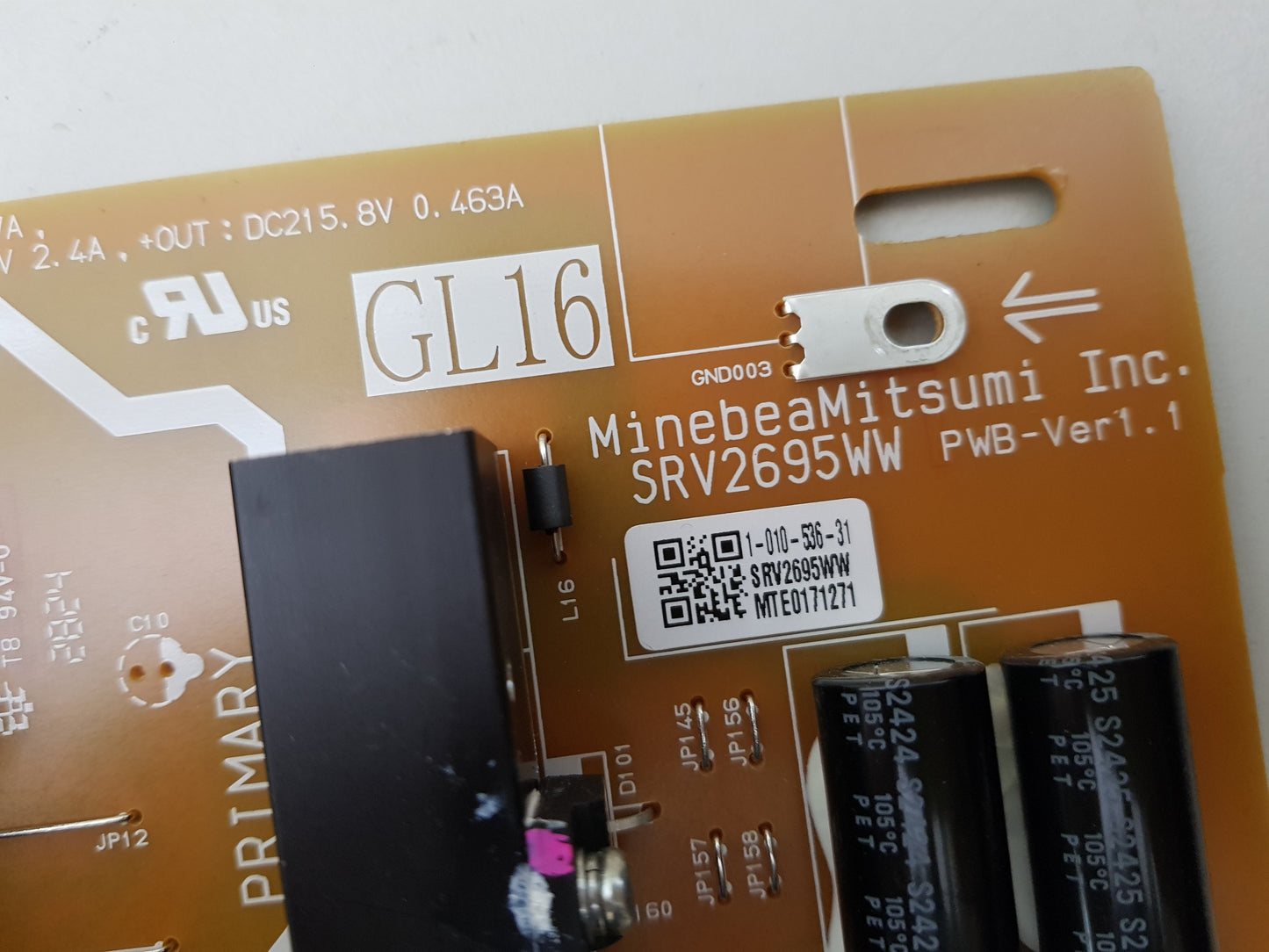 SONY K-50S30 POWER SUPPLY BOARD GL16 SRV2695WW