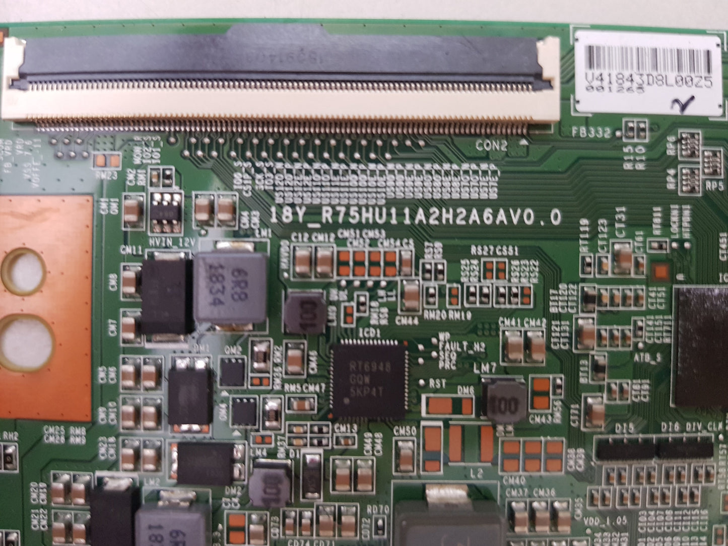 TCL 75C4US T-CON BOARD 18Y_R75HU11A2H2A6AV0.0