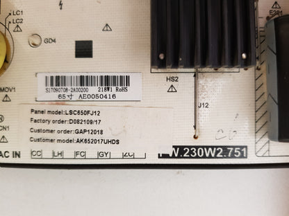 AKAI AK652017UHDS POWER SUPPLY BOARD PW.230W2.751
