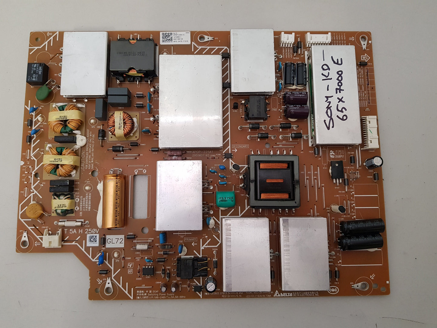 SONY KD- 65X7000E POWER SUPPLY BOARD GL72 APDP-225A1 A