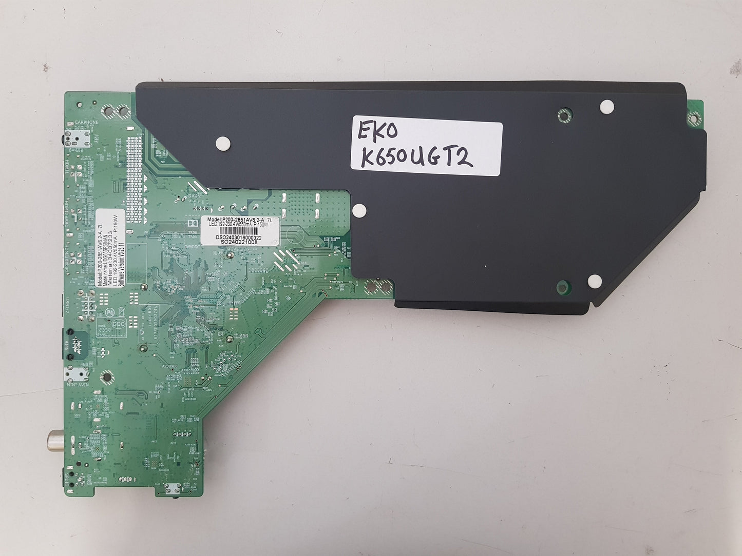 EKO K650UGT2 MAIN BOARD P200-2851AV6.2 4673YTK 65SR684AN