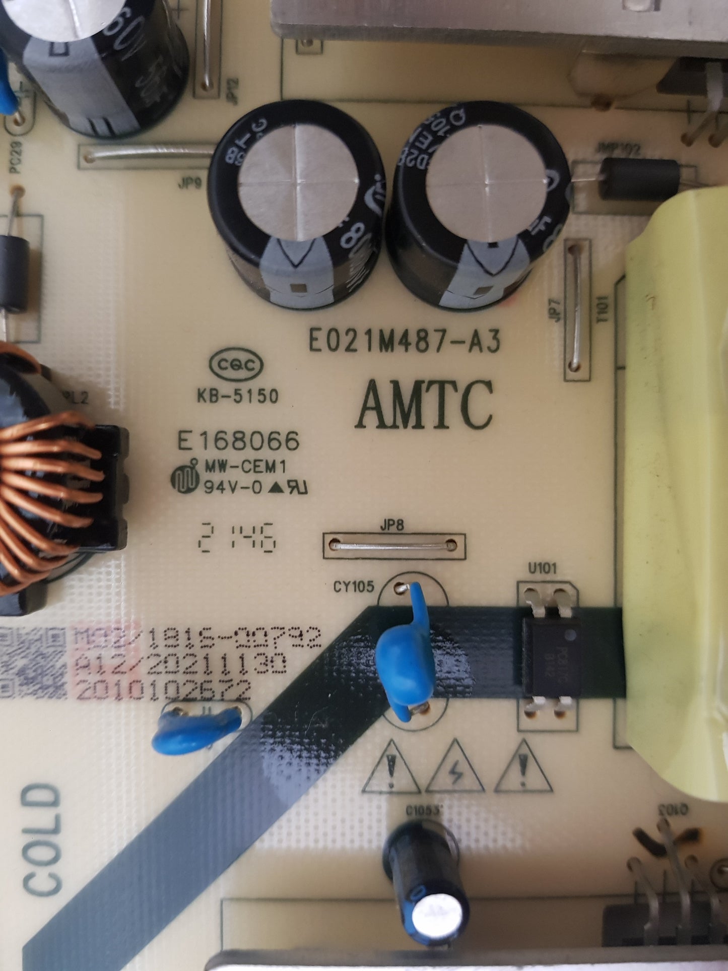 BLAUPUNKT BP400FSG9200 POWER SUPPLY BOARD TV3903-ZC02-01