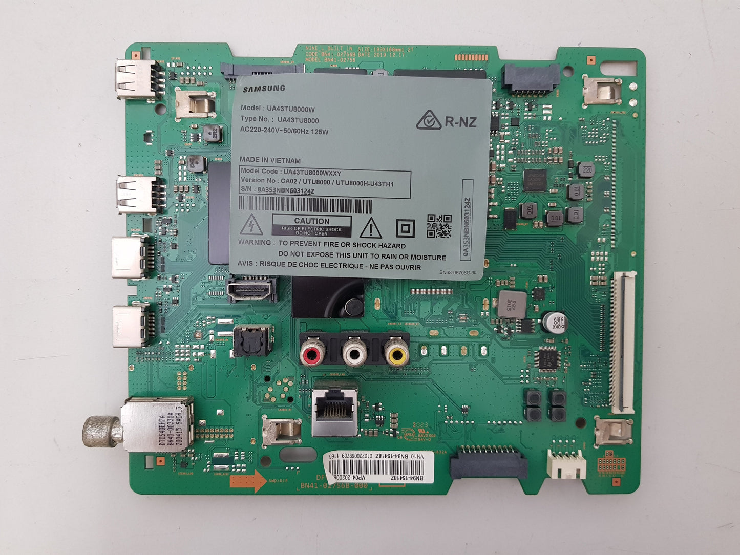 SAMSUNG UA43TU8000 WXXY (VER CA02) MAIN BOARD BN94-15418Z BN41-02756B