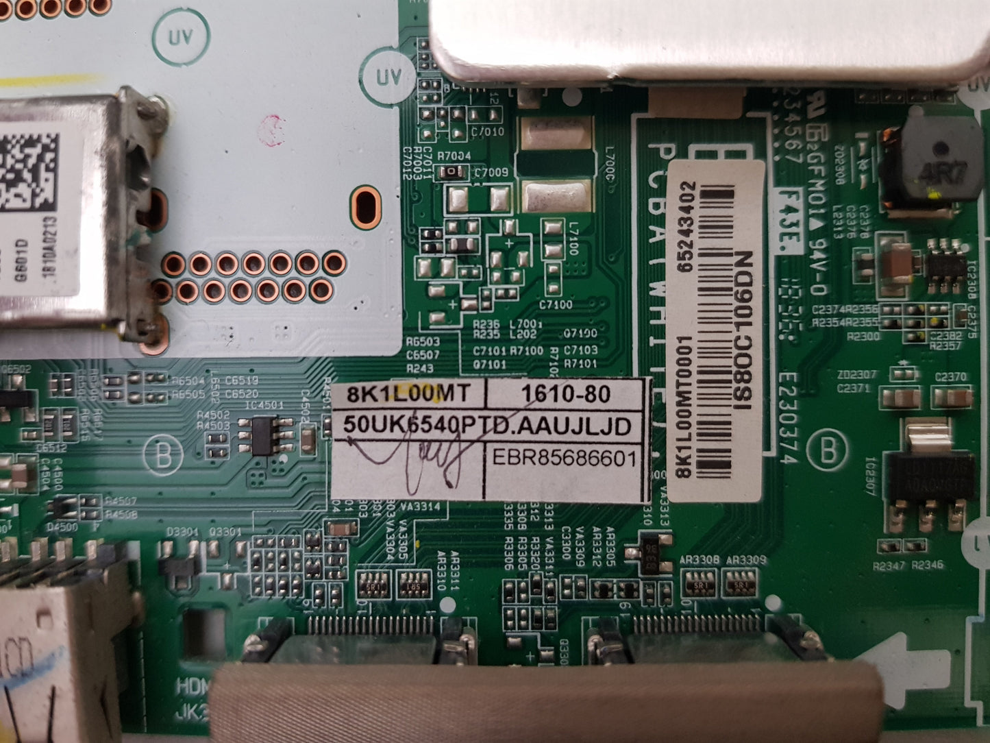 LG 50UK6540PTD .AAUJLJD MAIN BOARD 65243402 EBR85686601 EAX67872805 1.1