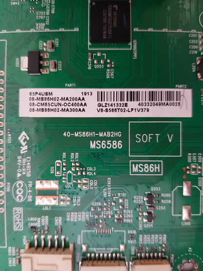 TCL 65E19US MAIN BOARD 08-CM65CUN-OC400AA 40-MS86H1-MAB2HG MS6586
