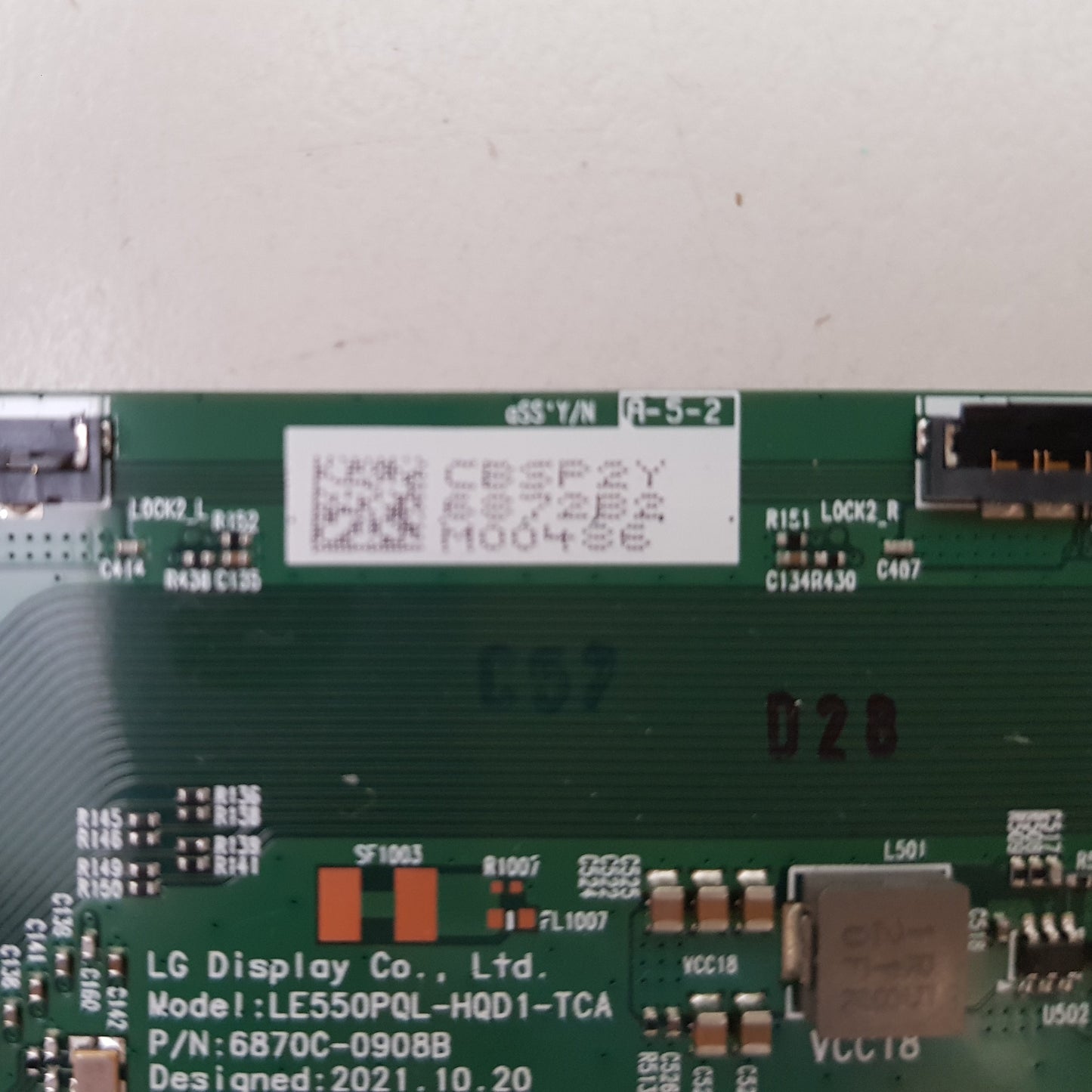 LG OLED 55C2PSC T-CON BOARD 6870C-0908B 6871L-6872B