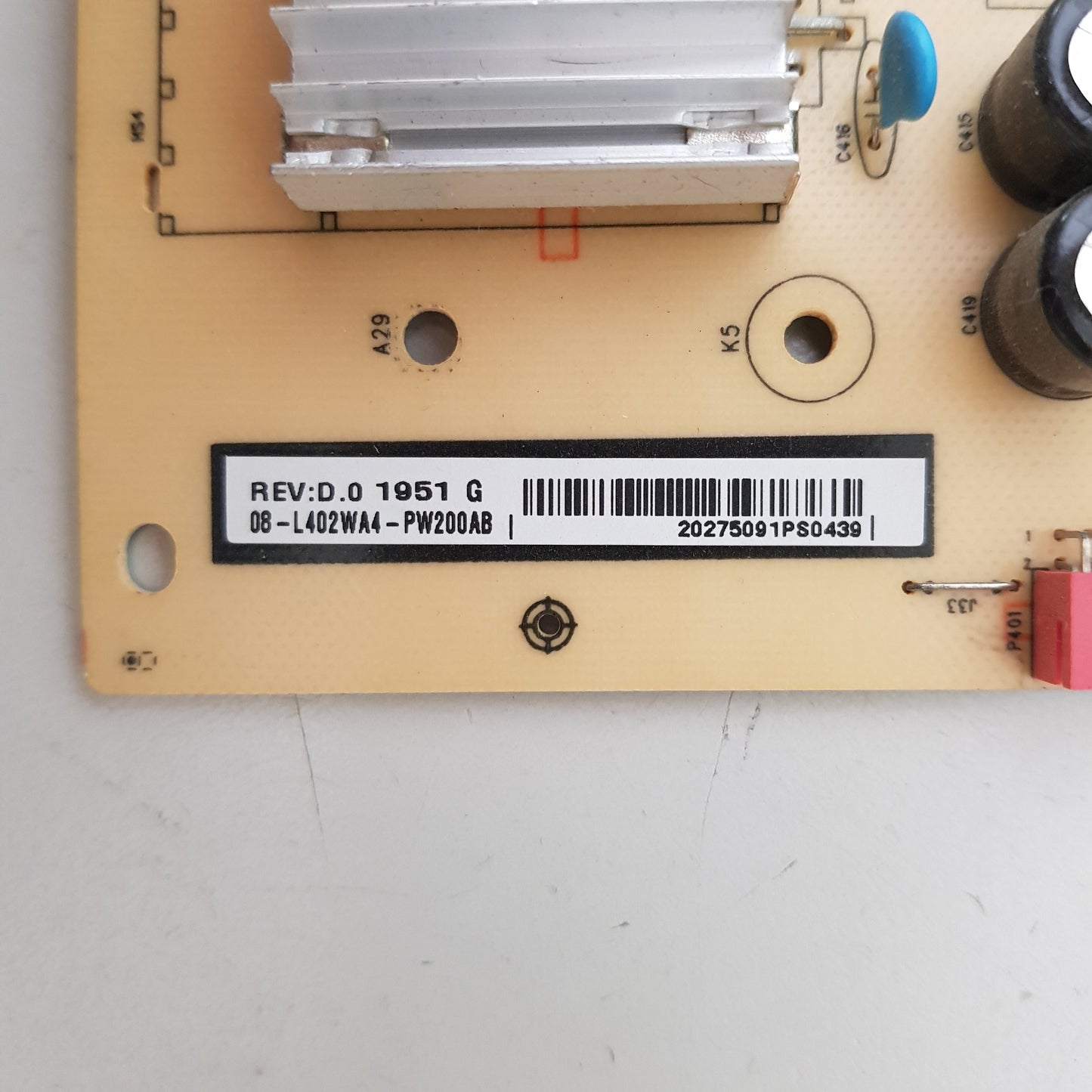 TCL 75P8MR POWER SUPPLY BOARD 40-L402H8-PWD1CG 08-L402WA4-PW200AB