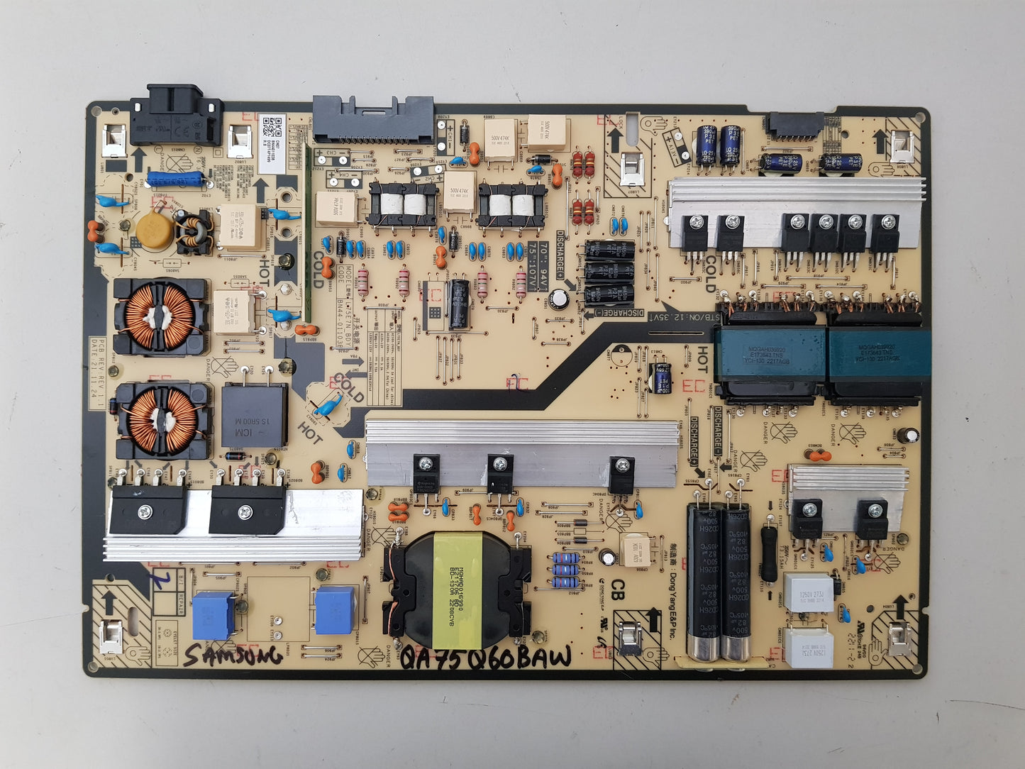 SAMSUNG QA75Q60BAW QA75Q60CAW POWER SUPPLY BOARD BN44-01103B L75E7N_BDY