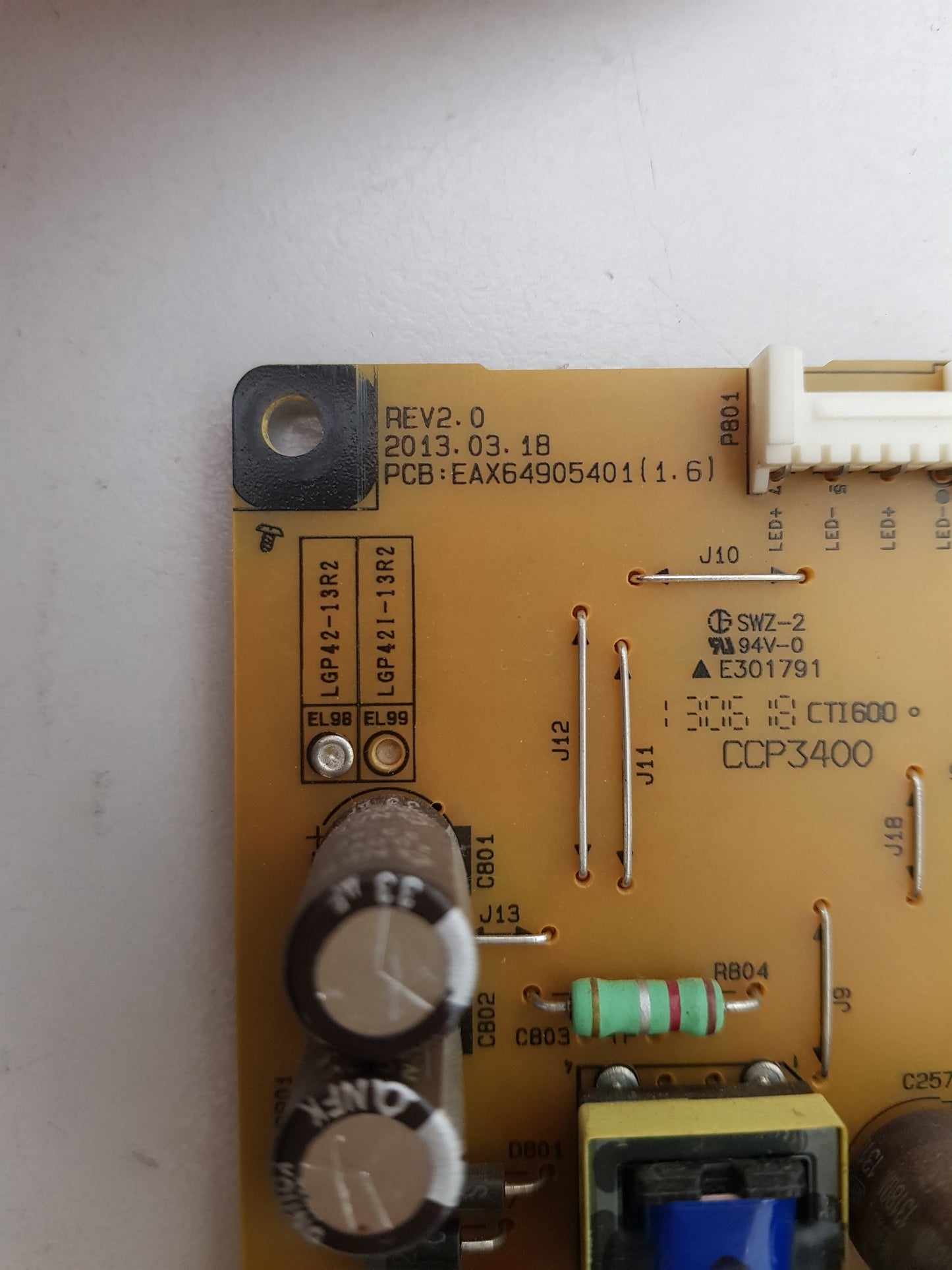 LG 42LA6230 POWER SUPPLY BOARD EAY62810601 EAX64905401 1.6 LGP42-13R2