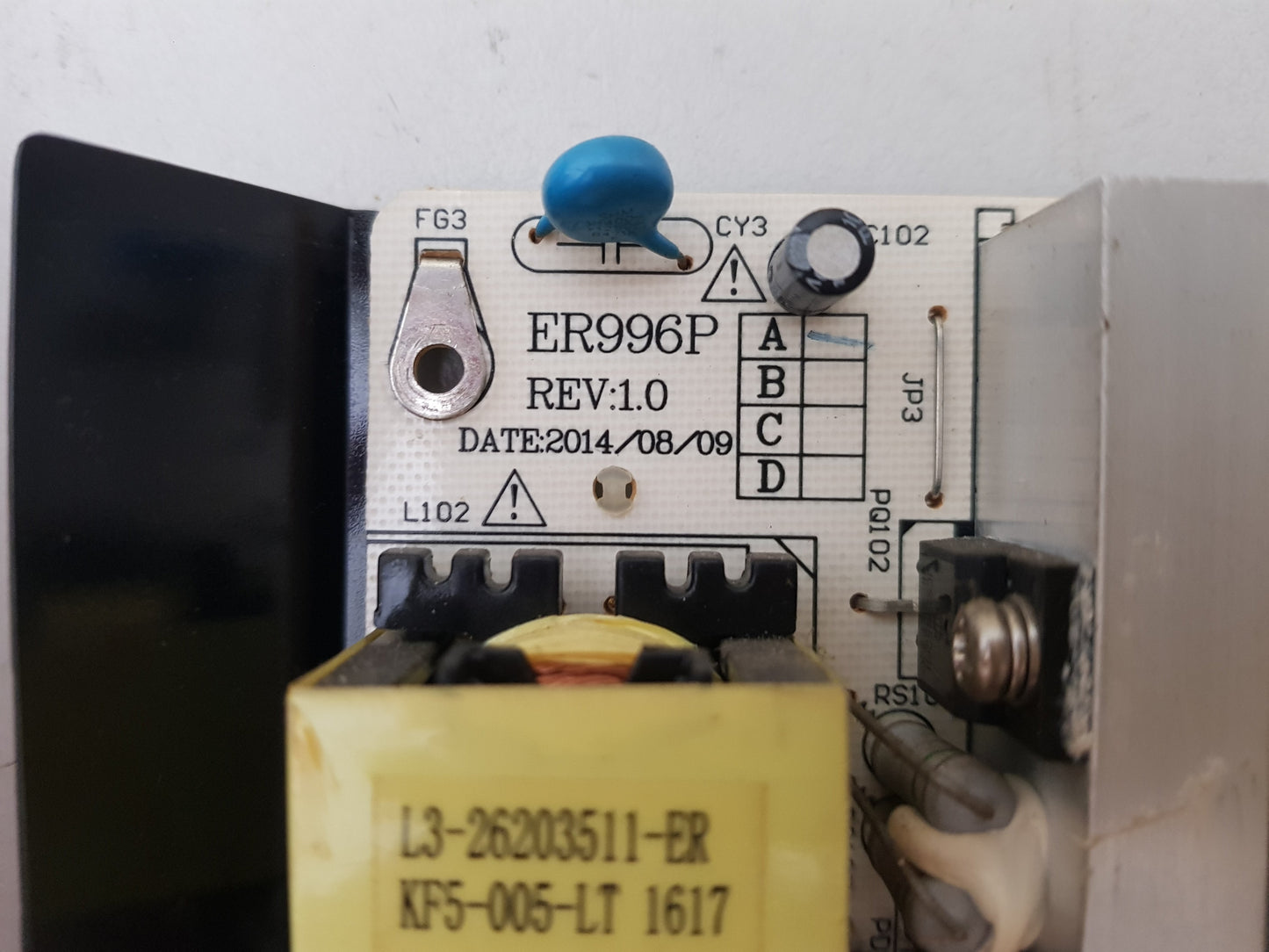 JVC LT- 55N785A POWER SUPPLY BOARD ER996P 168300 E3.99561052-ER