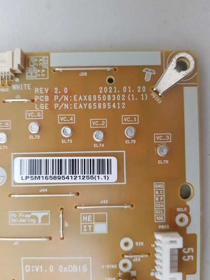 LG 55QNED75SRA POWER SUPPLY BOARD EAX69508302 1.1 EAY65895412 LGP55-21UL6