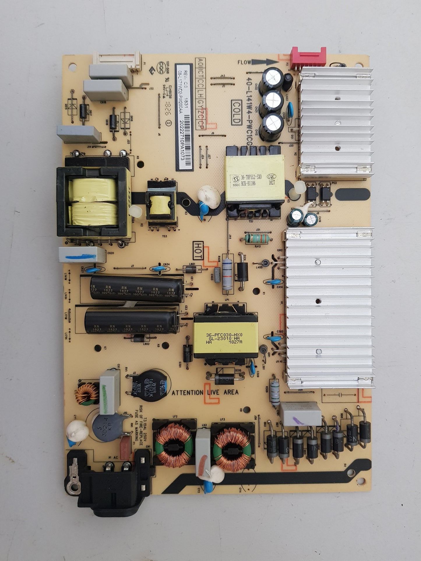 TCL 65P4USM POWER SUPPLY BOARD 08-L171WD2-PW200AA 40-L141W4-PWC1CG