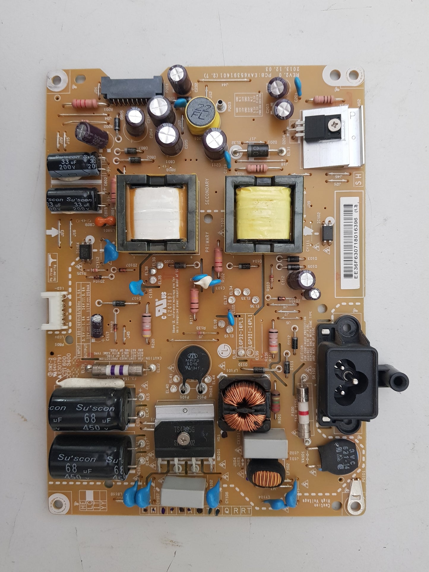 LG 32LB563B POWER SUPPLY BOARD EAY63071801 LGP32-14PL1 EAX65391401