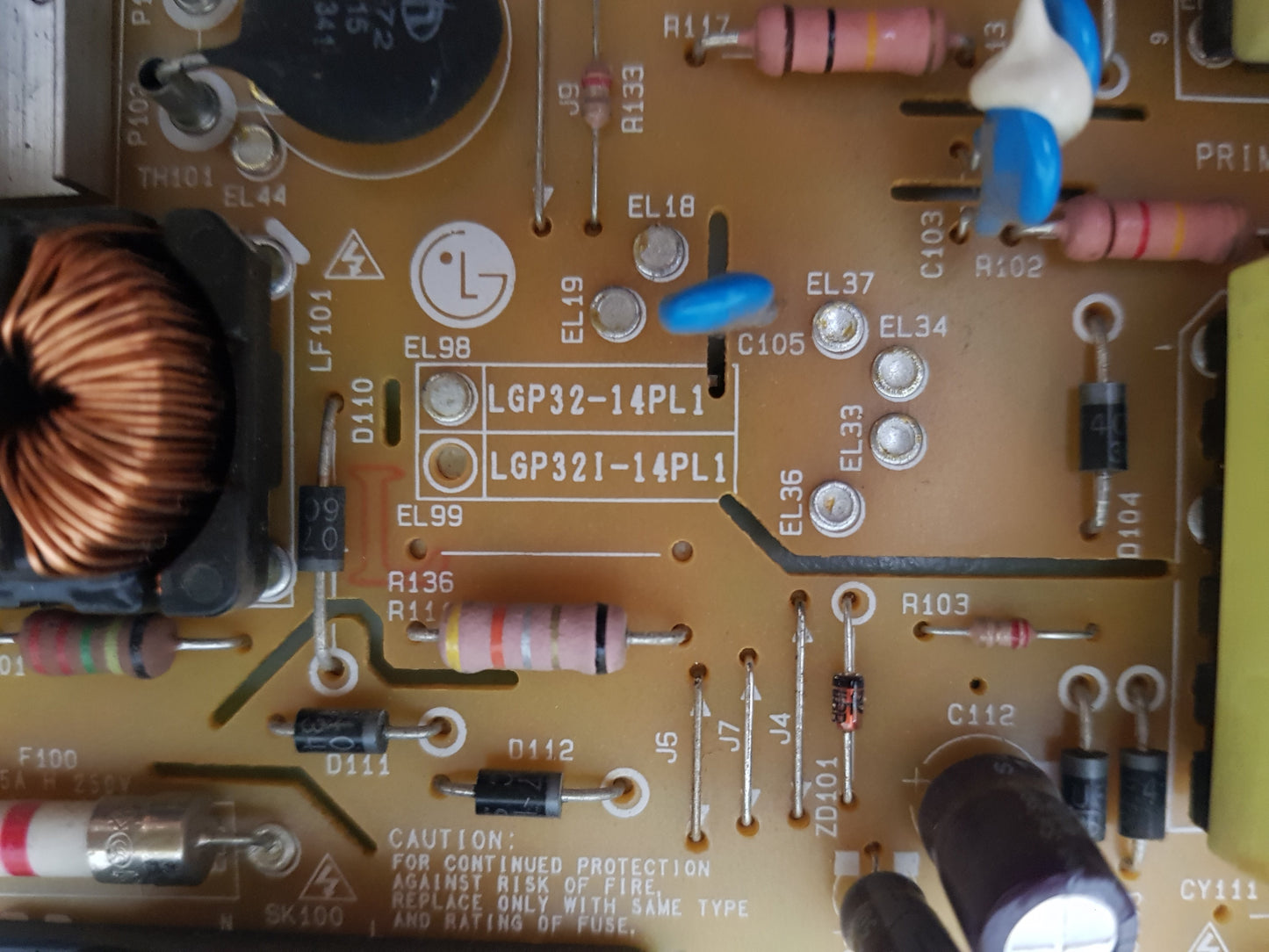 LG 32LB563B POWER SUPPLY BOARD EAY63071801 LGP32-14PL1 EAX65391401