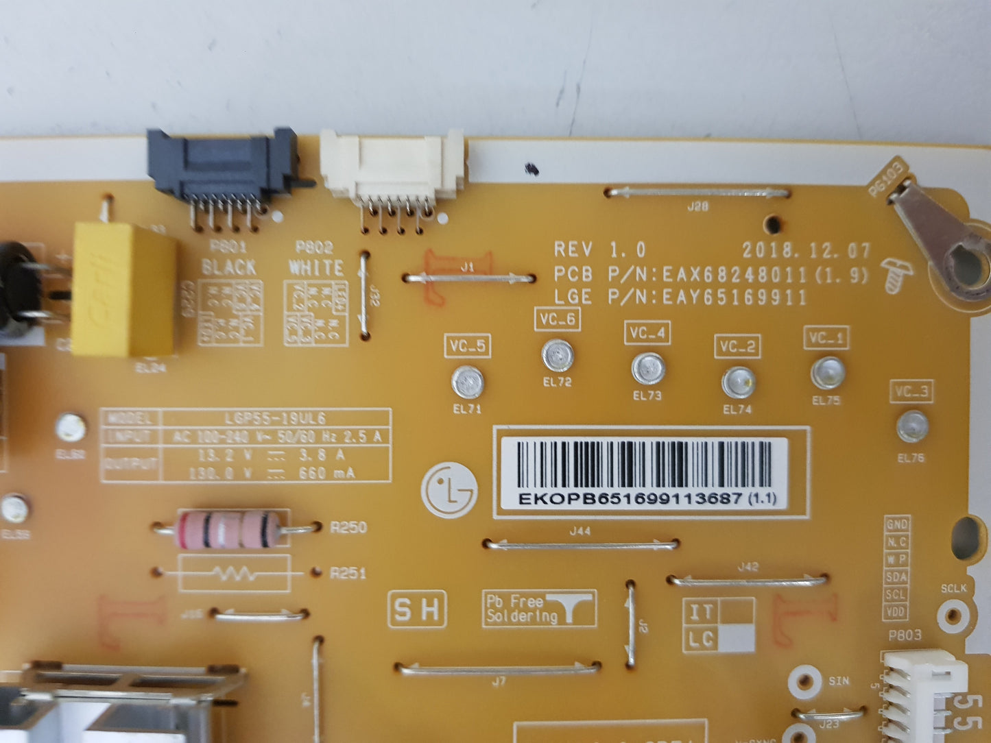 LG 55SM8600 POWER SUPPLY BOARD EAY65169911 LGP55-19UL6 EAX68248011