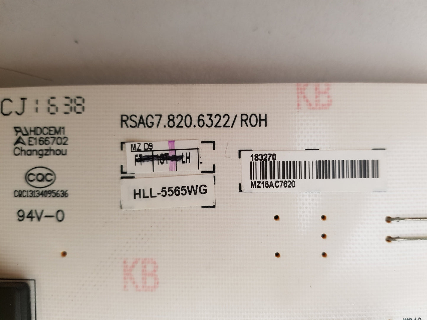 HISENSE 65K3300UW POWER SUPPLY BOARD RSAG7.820.6322 HLL-5565WG 183270