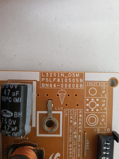 SAMSUNG UA32F5500 POWER SUPPLY BOARD BN44-00606B L32S1N_DSM PSLF810S05B