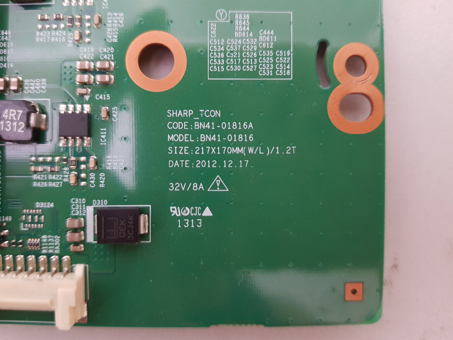 SAMSUNG UA60F6400 AKXXA (VER HD01) T-CON BOARD BN95-01087A BN41-01816A