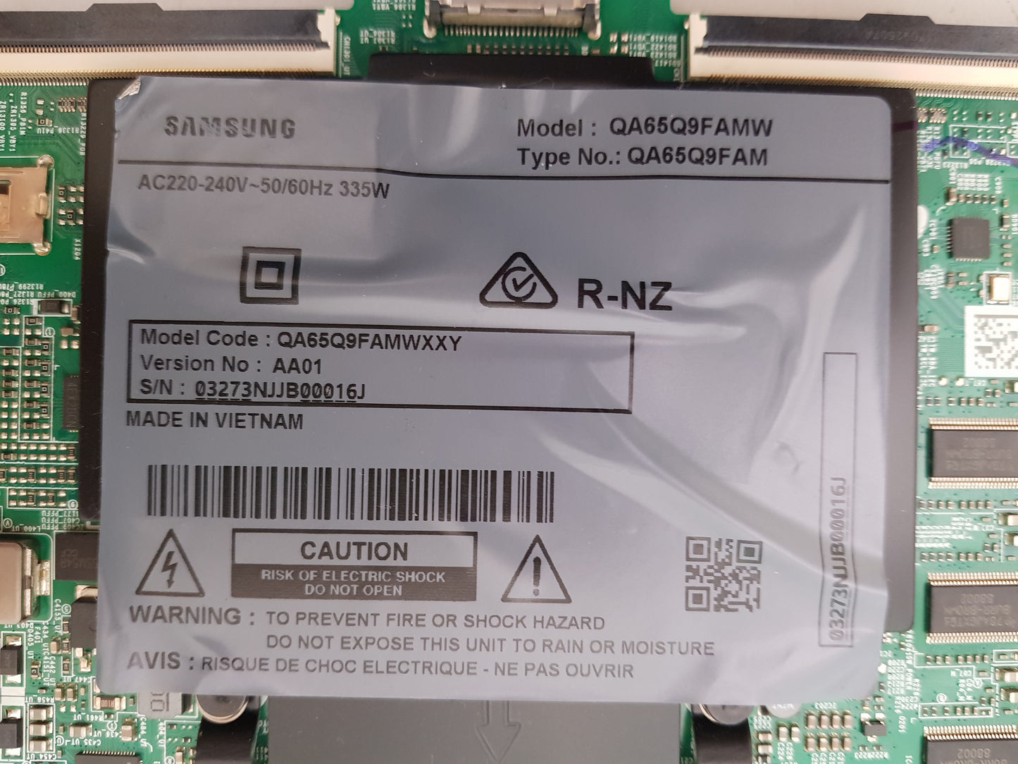 SAMSUNG QA65Q9FAM WXXY (VER AA01) MAIN BOARD BN94-11487L