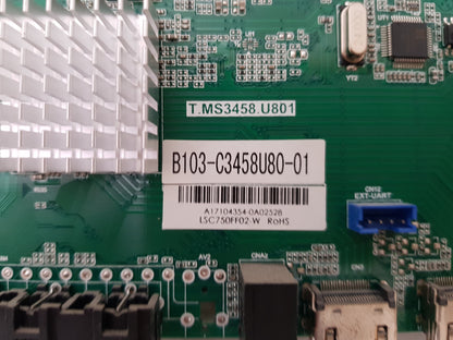 BAUHN ATV75UHD-1117 MAIN BOARD T.MS3458.U801 A17104354