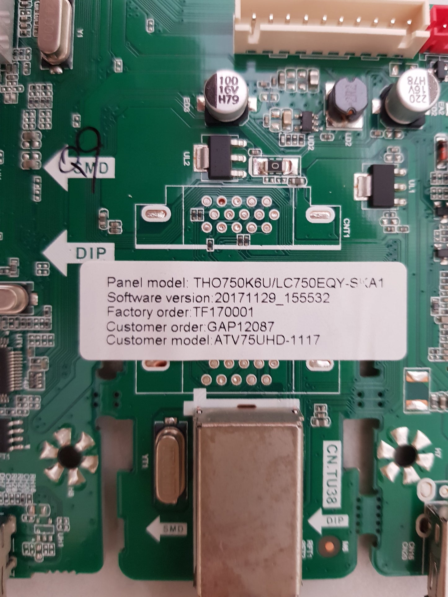 BAUHN ATV75UHD-1117 MAIN BOARD T.MS3458.U801 A17104354