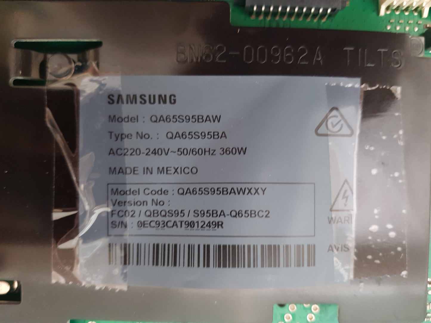 SAMSUNG OLED QA65S95BAW XXY (VER FC02) MAIN BOARD BN97-19721X BN94-17608W