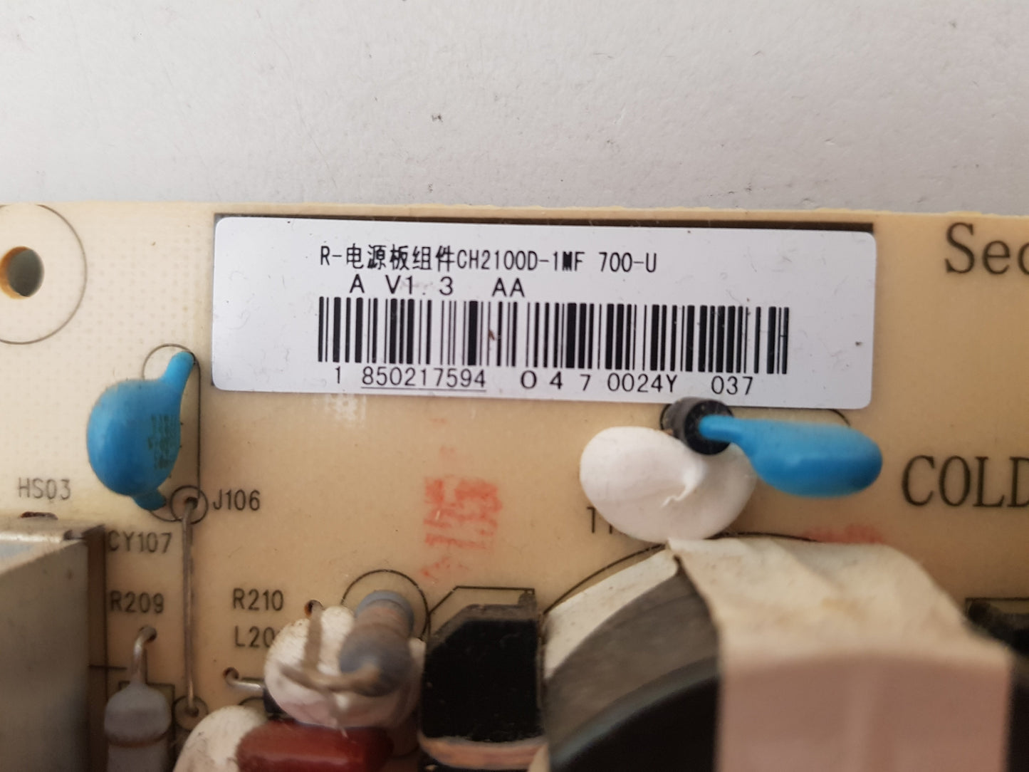 CHIQ U43H10 POWER SUPPLY BOARD CH2100D-1MF 700-U