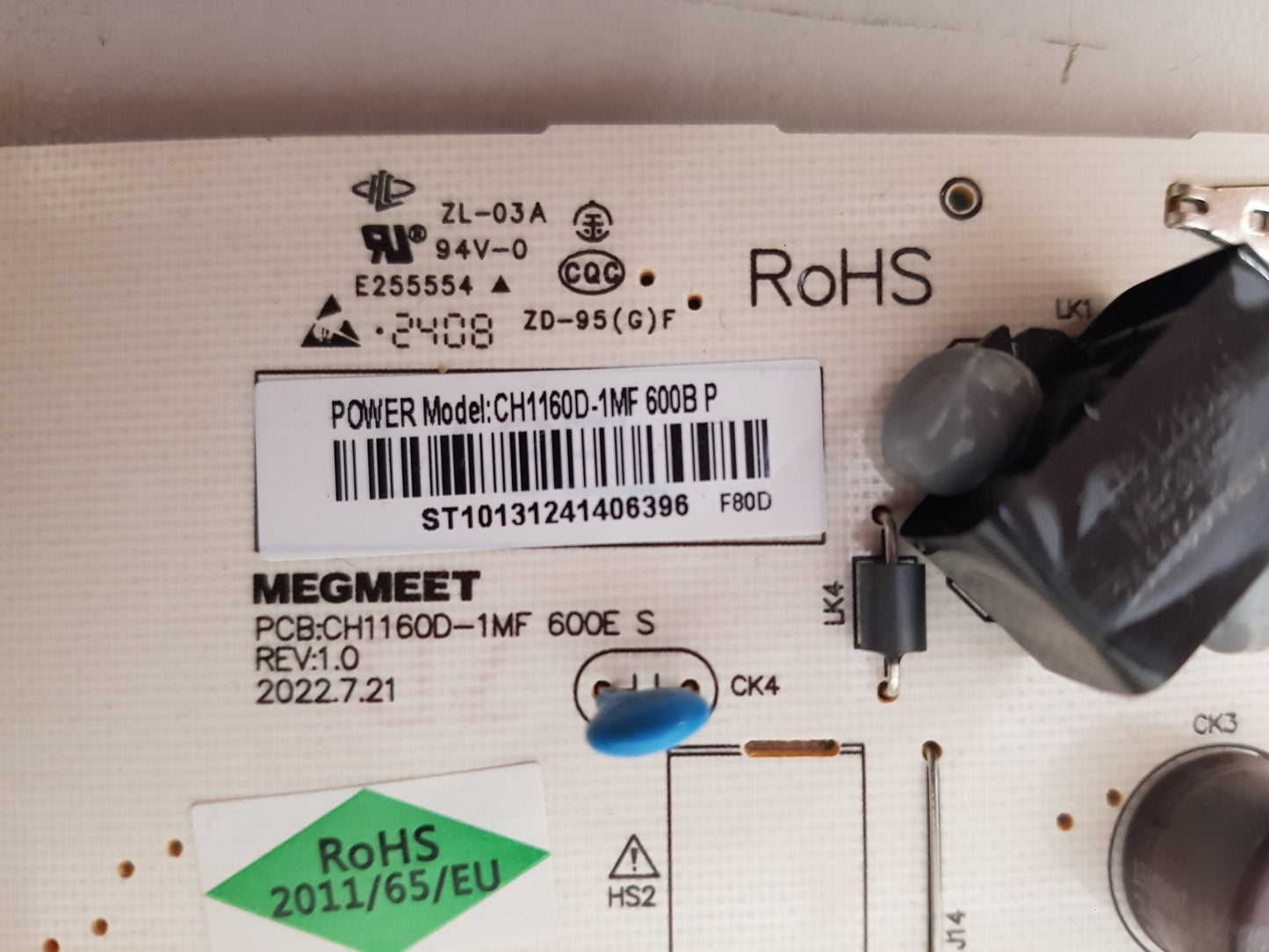 KOGAN KALED55R9STA POWER SUPPLY BOARD CH1160D-1MF 600B CH1160D-1MF 600E S