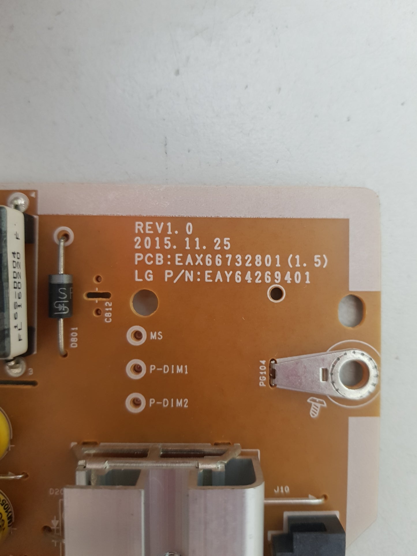 LG 55LH600T POWER SUPPLY BOARD EAX66732801 1.5 EAY64269401 LGP55D1-16CH2