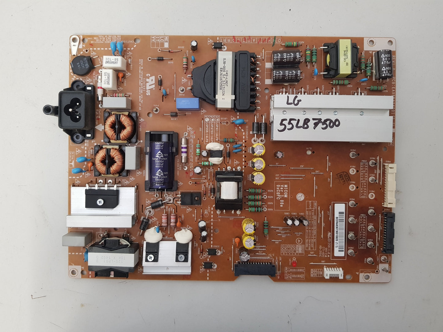 LG 55LB7500 POWER SUPPLY BOARD EAX65424001 2.2 LGP55K-14LPB EAY63073001