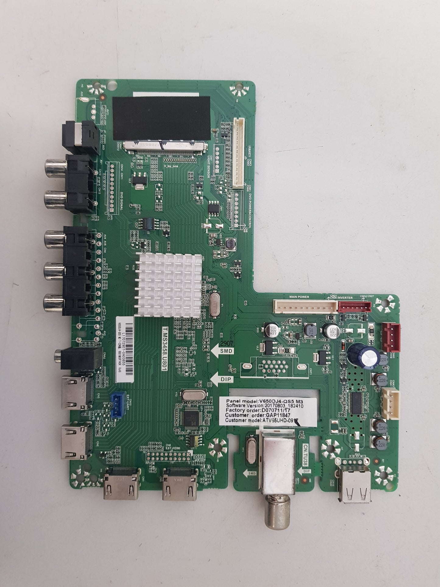 BAUHN ATV65UHD-0917 MAIN BOARD T.MS3458.U801 V650DJ4-QS5