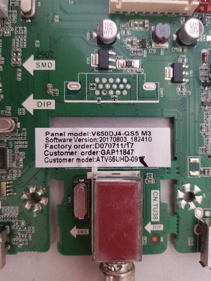BAUHN ATV65UHD-0917 MAIN BOARD T.MS3458.U801 V650DJ4-QS5