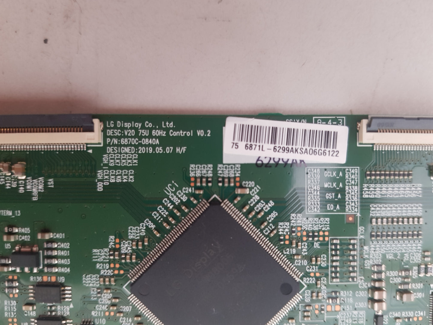 SONY KD- 75X8000H T-CON BOARD 6870C-0840A 6871L-6299A