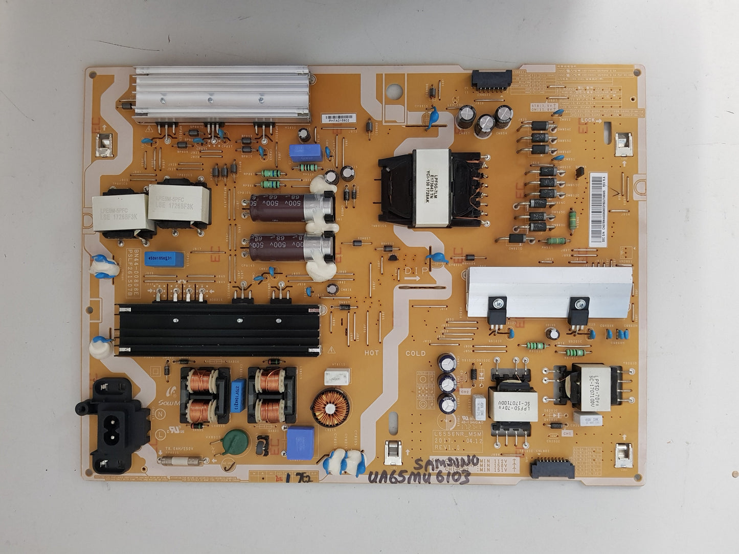 SAMSUNG UA65MU6103 POWER SUPPLY BOARD L65S6NR_MSM PSLF261S07B BN44-00808E