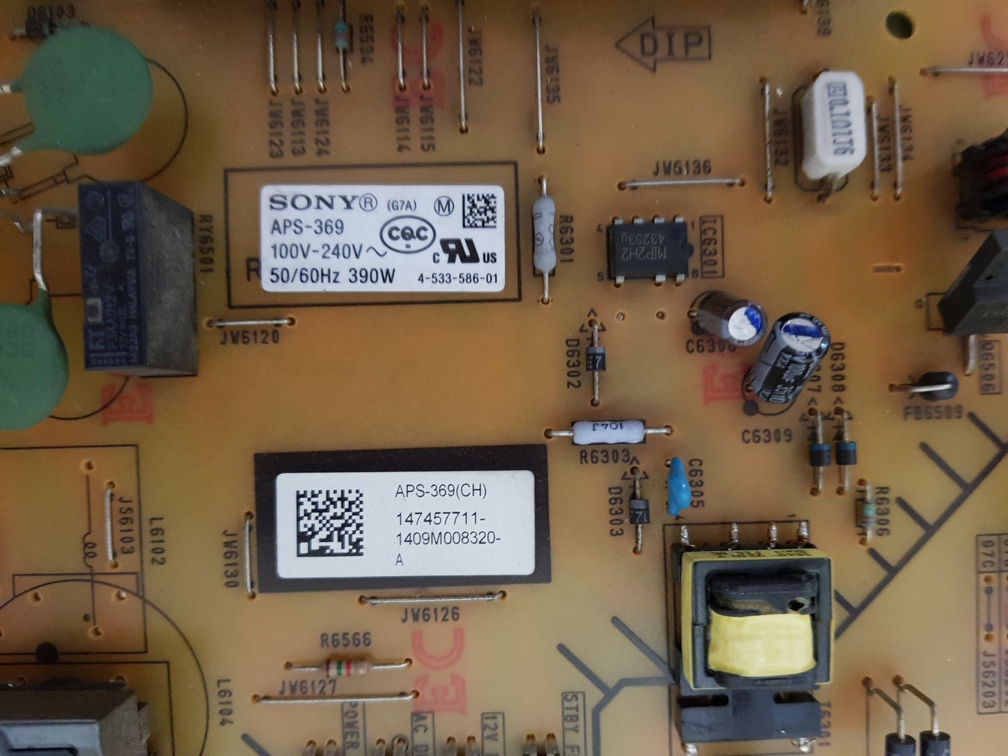 SONY KD- 55X8500B POWER SUPPLY BOARD G7 147457711 APS-369 1-893-297-21