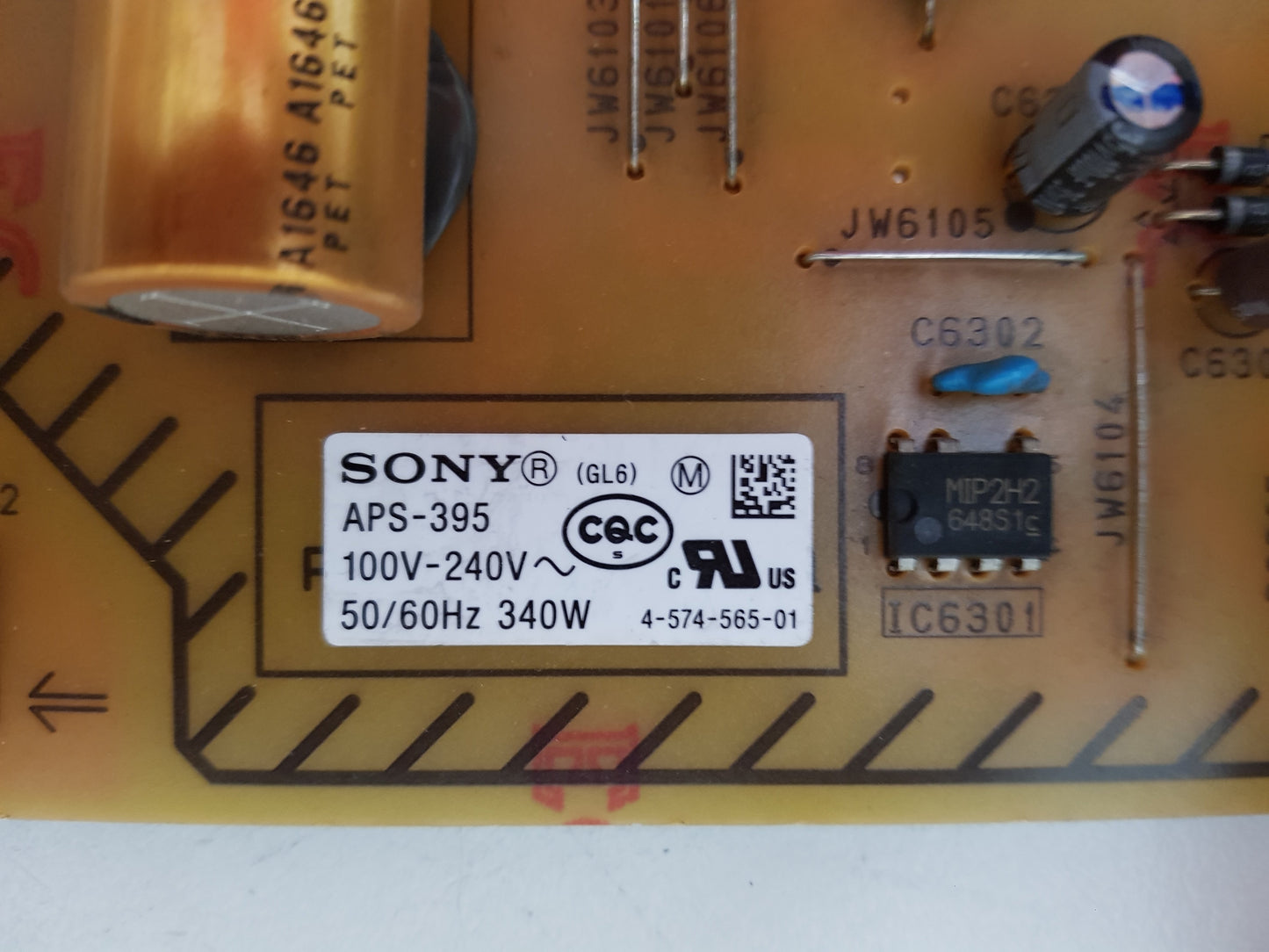 SONY KD- 49X7000D POWER SUPPLY BOARD GL6 APS-395/B 1-980-310-11 147463311