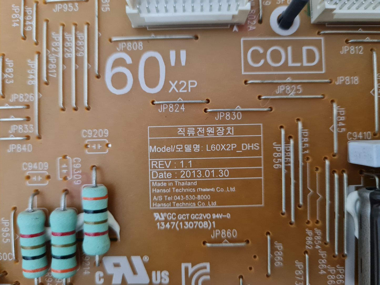 SAMSUNG UA60F7100 POWER SUPPLY BOARD BN44-00630A L60X2P_DHS
