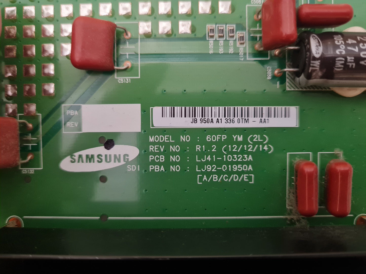 SAMSUNG UA60F7100 Y MAIN BOARD LJ41-10323A LJ92-01950A
