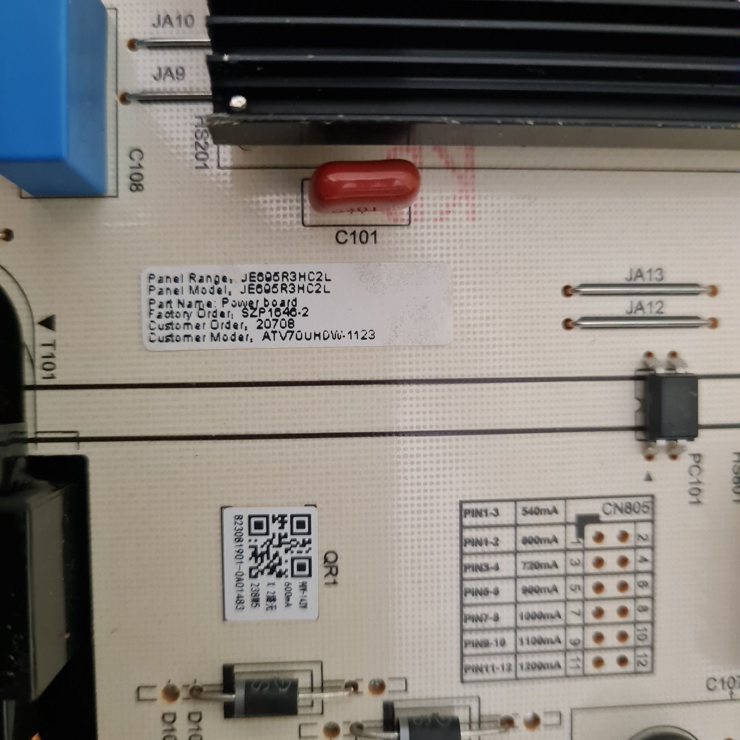 BAUHN ATV70UHDW-1123 POWER SUPPLY BOARD PW.238W2.801