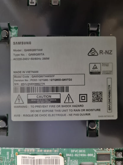 SAMSUNG QA65Q80TAW XXY (VER FC02) MAIN BOARD BN94-15454R