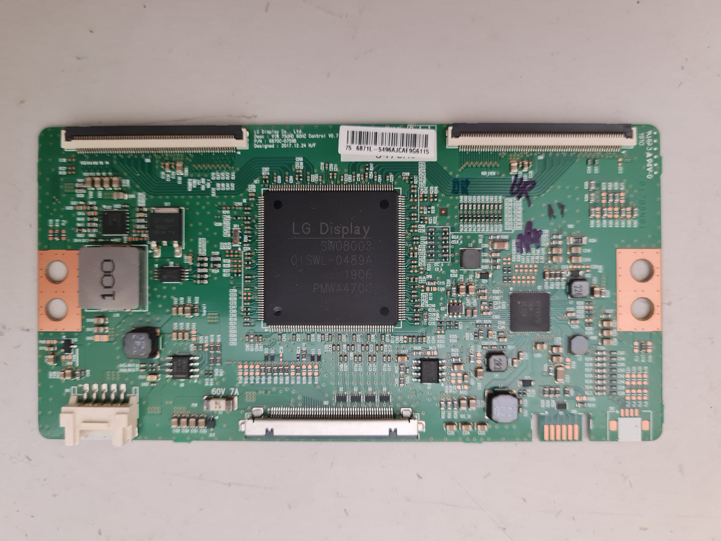 LG 75UM7600PTA .TA.AAUYLJD T-CON BOARD 6871L-5496A 6870C-0759B