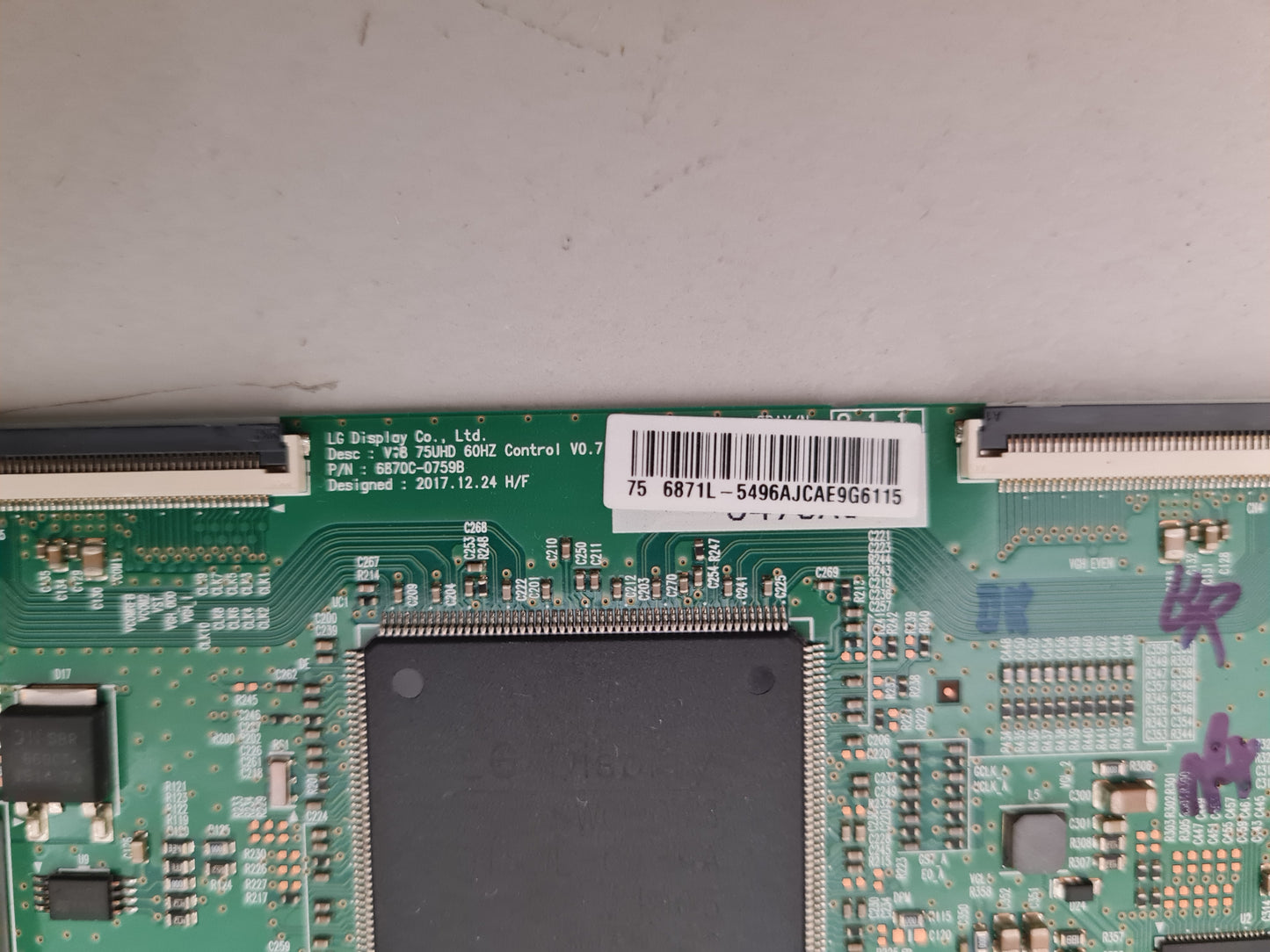 LG 75UM7600PTA .TA.AAUYLJD T-CON BOARD 6871L-5496A 6870C-0759B