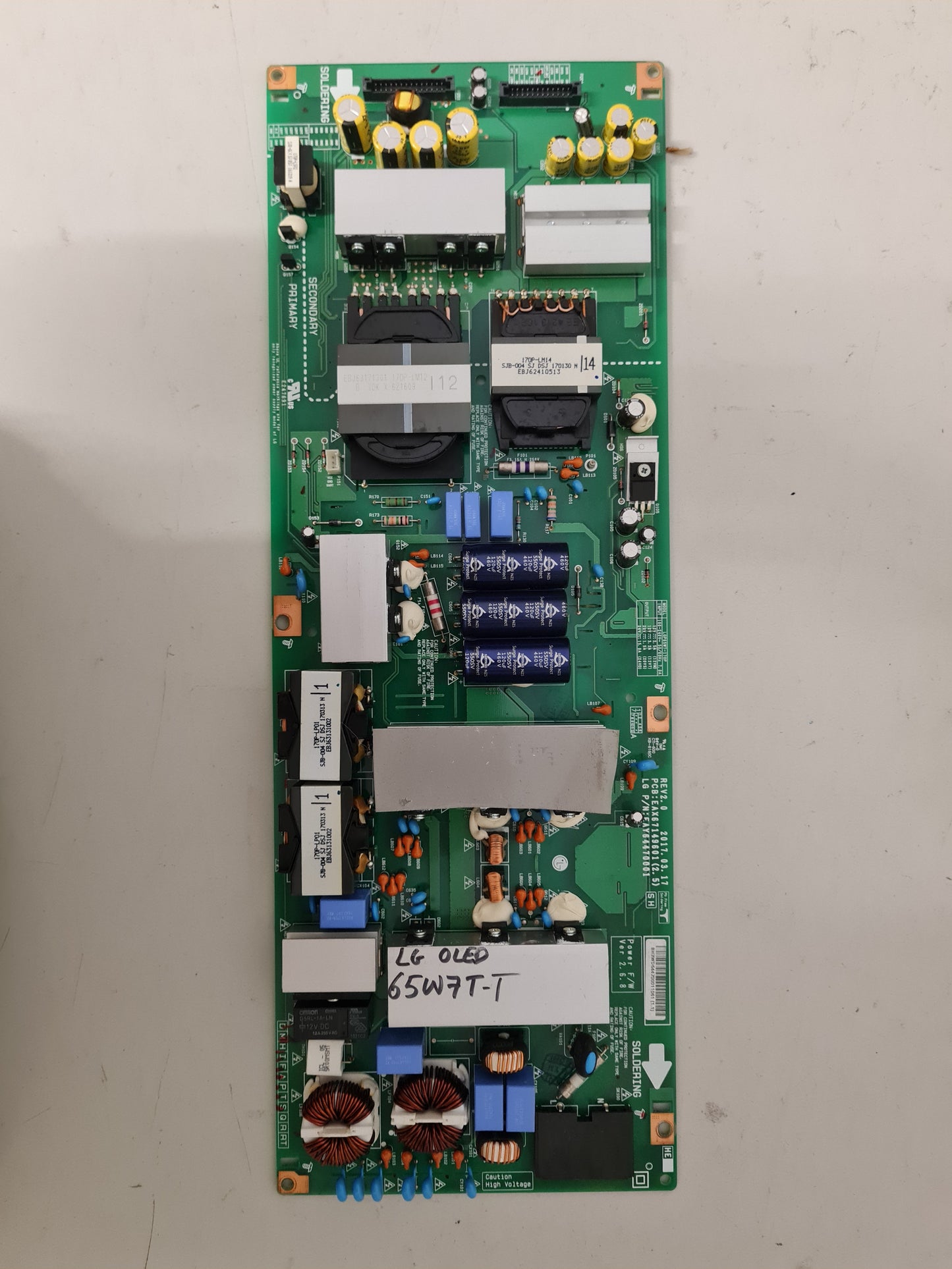 LG OLED65W7T-T POWER SUPPLY BOARD LGP65W7-17OP EAX67149601 2.1 EAY64470001