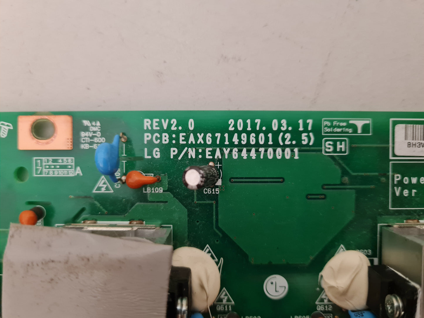 LG OLED65W7T-T POWER SUPPLY BOARD LGP65W7-17OP EAX67149601 2.1 EAY64470001